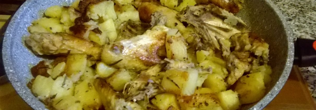 Pollo e patate in padella