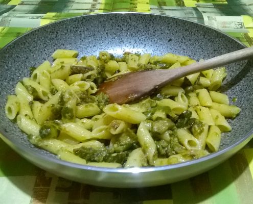 Pennette zucchine e guanciale