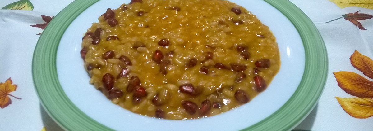 Risotto alla zucca e melagrana