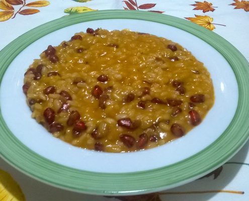 Risotto alla zucca e melagrana
