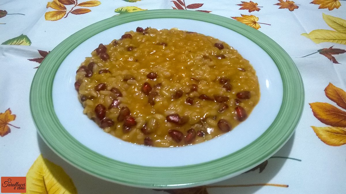 Risotto alla zucca e melagrana