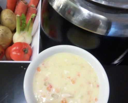 vellutata di brie e peperoni