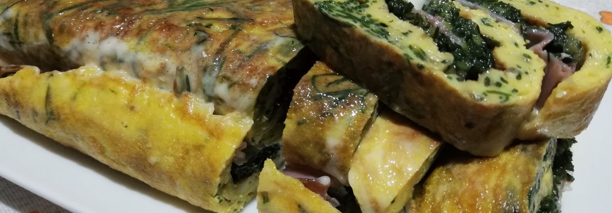 Rotolo di frittata agli agretti
