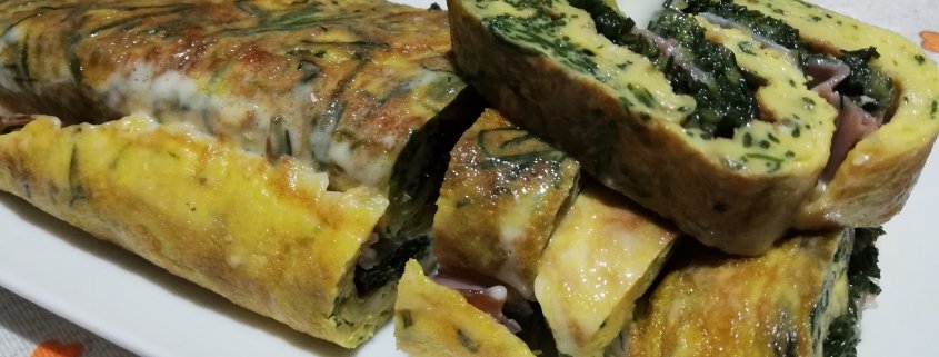 Rotolo di frittata agli agretti