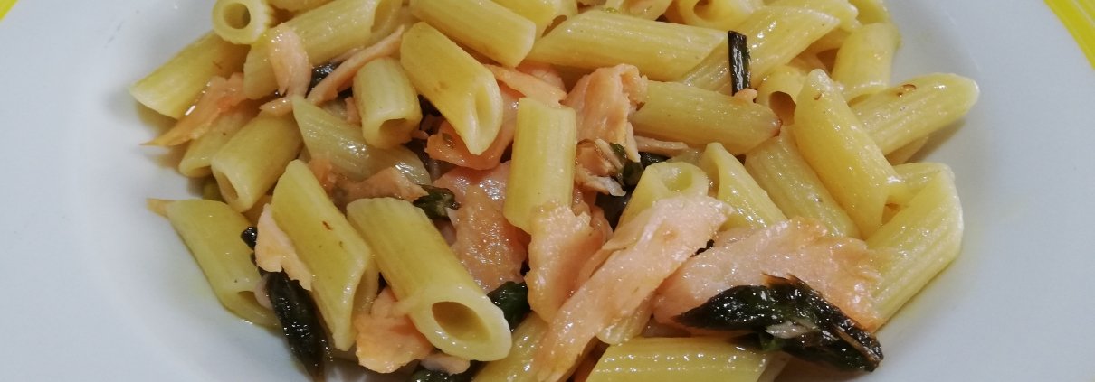 Penne salmone e aspara