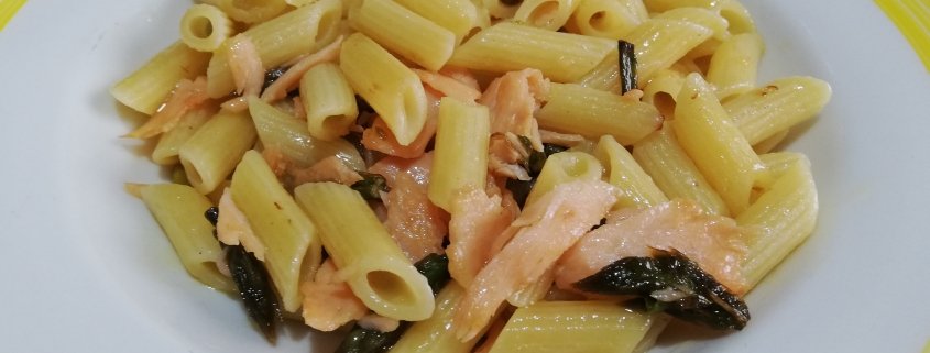 Penne salmone e aspara