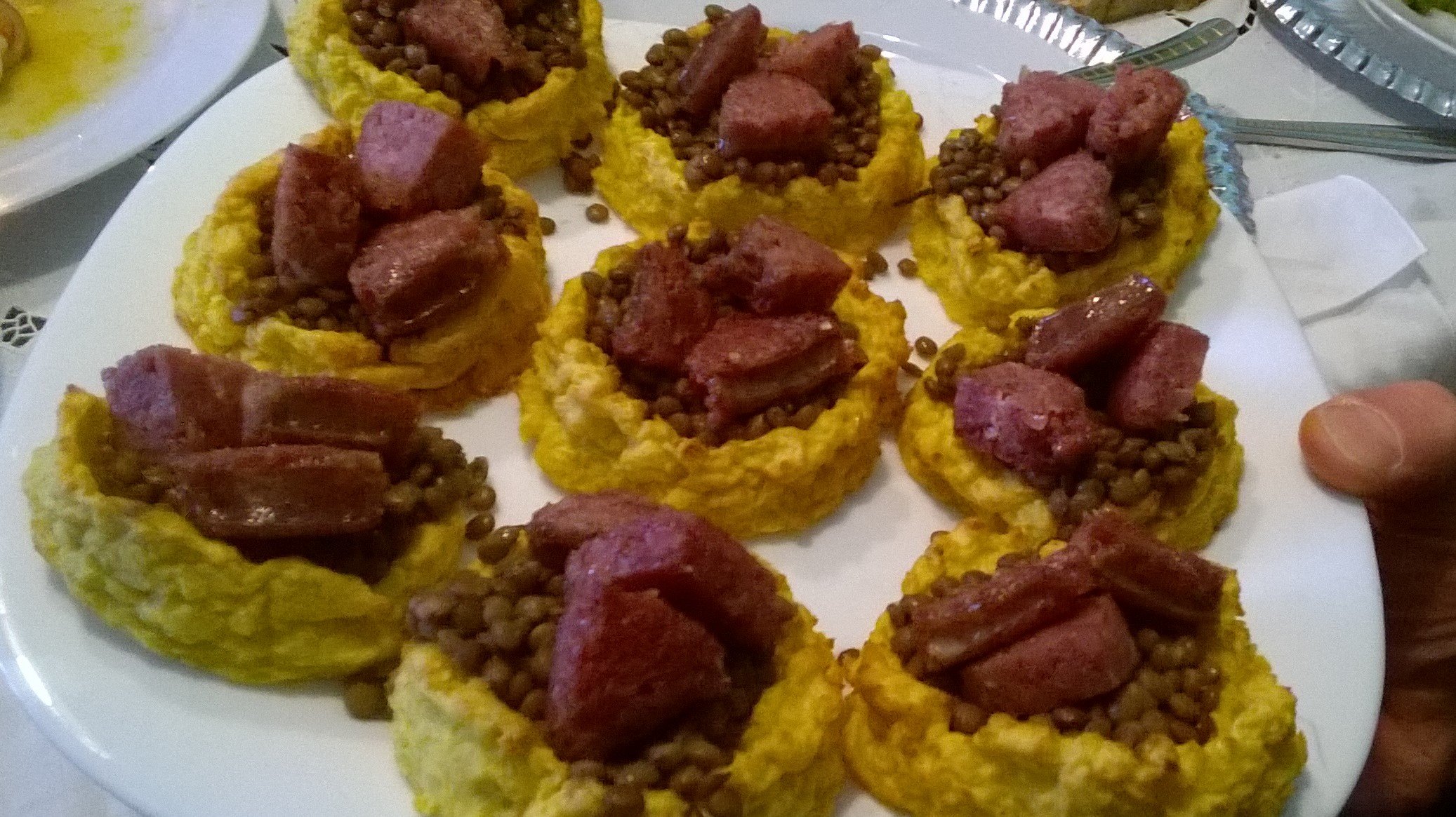 Cestini di patate con lenticchie