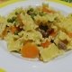Pasta carote piselli e salsiccia