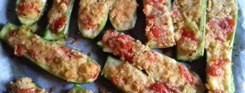 zucchine ripiene di formaggio