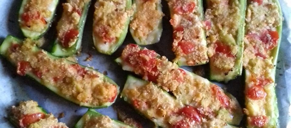 zucchine ripiene di formaggio