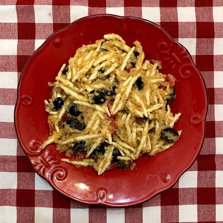 Trofiette sabbiate alla Mediterranea