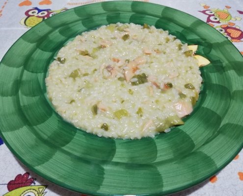 risotto zucchine e salmone