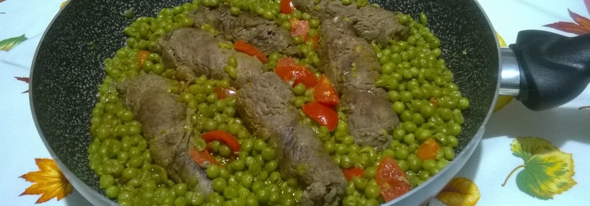 Involtini di carne con piselli