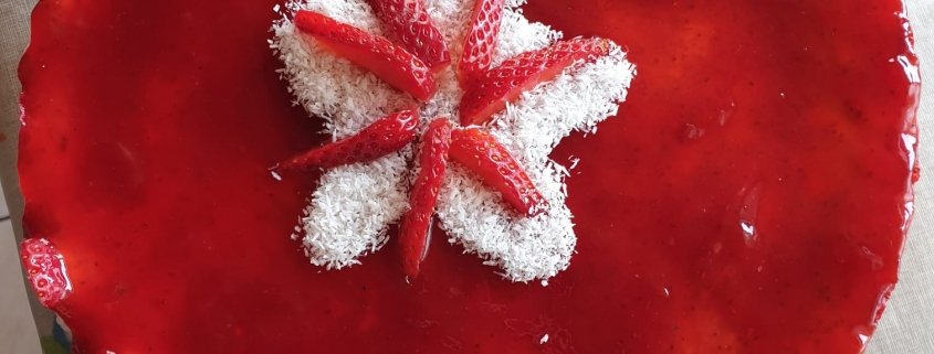 Cheesecake fragole e cocco