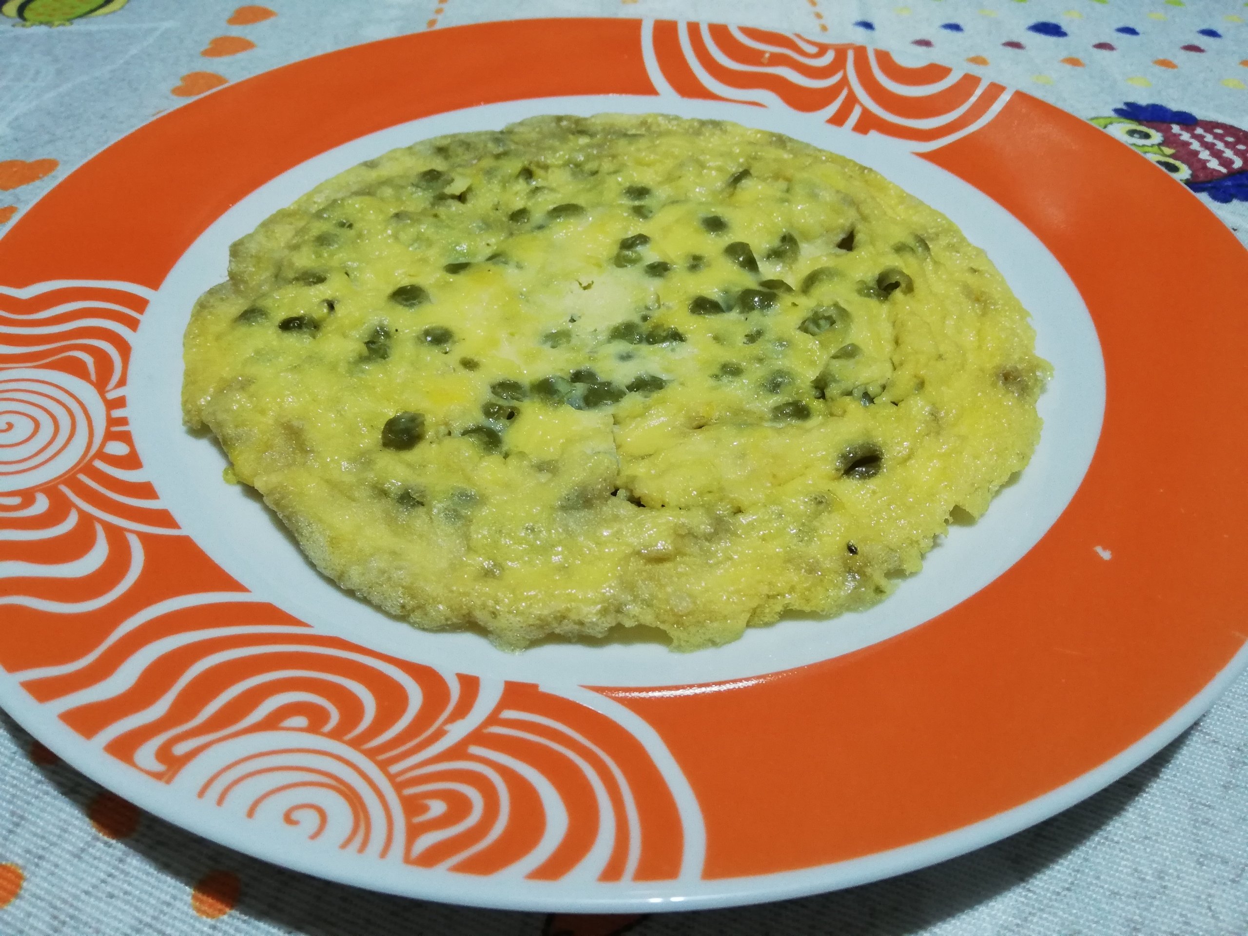 Frittata coi piselli al microonde