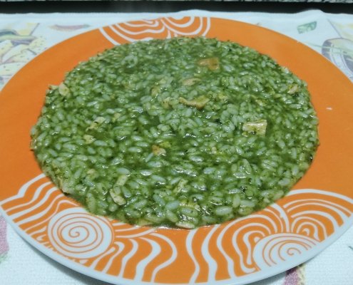 Risotto spinaci e salmone