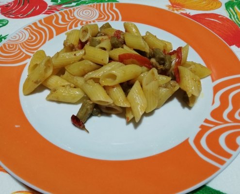 Pennette carciofi e guanciale
