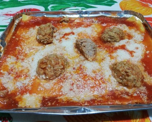 Lasagna con polpette