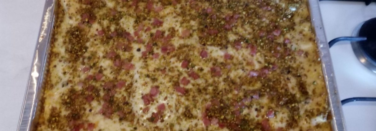 Lasagna pistacchi e prosciutto cotto