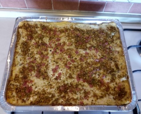Lasagna pistacchi e prosciutto cotto