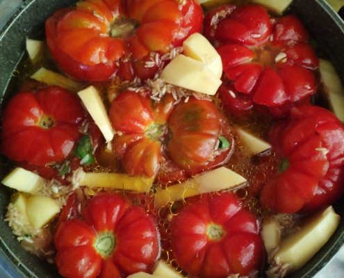 Pomodori col riso al tegame (di Marina)