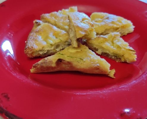 Pizza senza lievito ai fiori di zucca