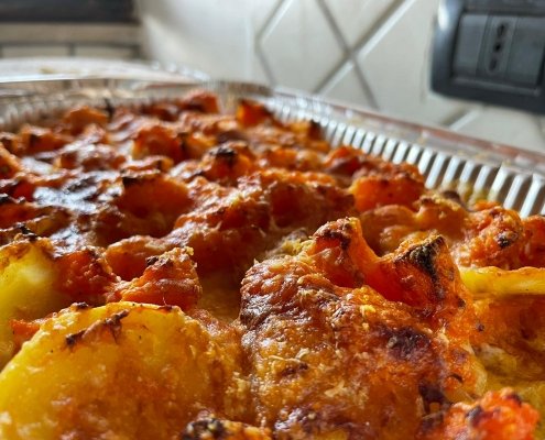 Tortino rustico di patate e zucca gratinate