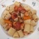 Mezze maniche con funghi hedgehogs scampetti e datterini
