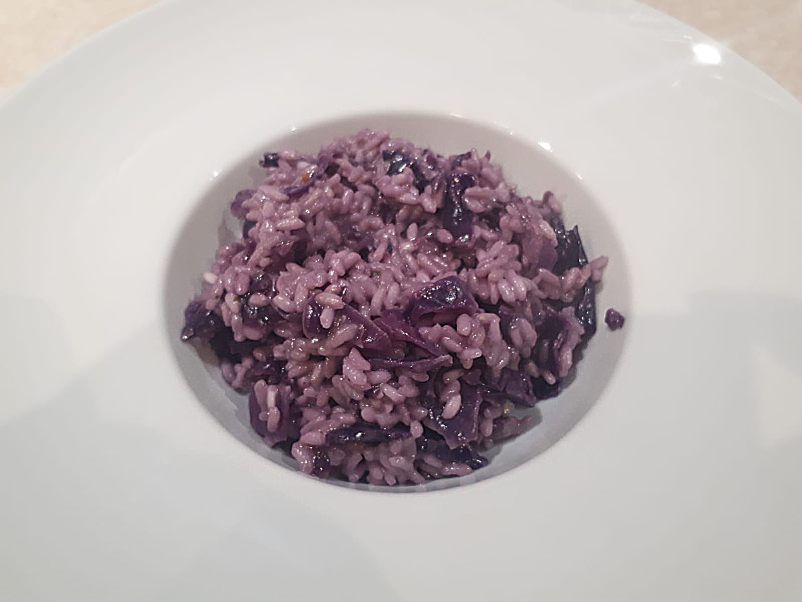RISOTTO CON CAVOLO ROSSO, MARZEMINO E GORGONZOLA