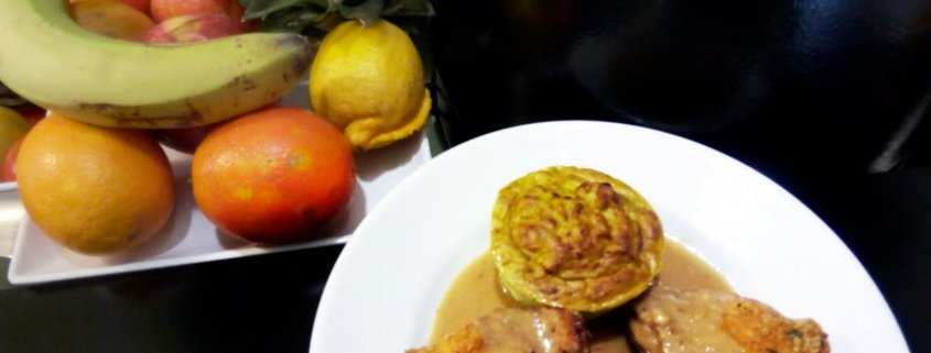 POLLO CON SALSA DIJON E CAVOLETTI DI BRUXELLES