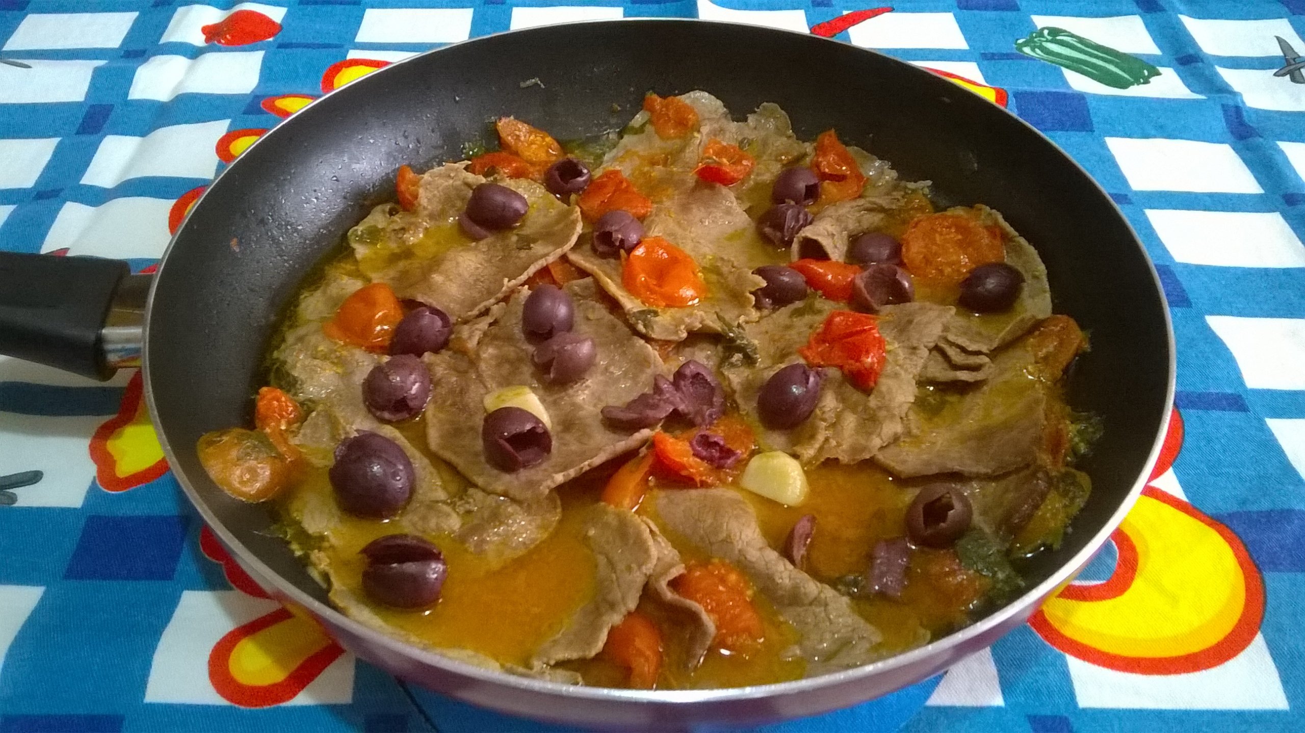 Fettine alla pizzaiola con le olive