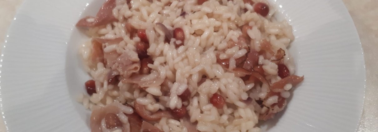 Risotto speck e melograno