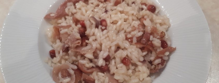 Risotto speck e melograno