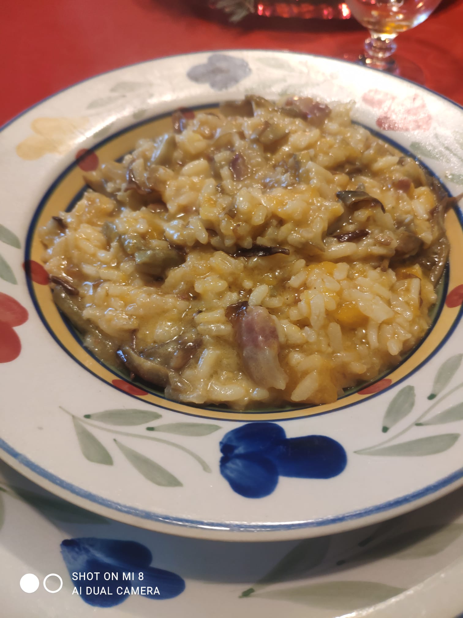 Risotto con zucca, carciofi e guanciale senza glutine e lattosio