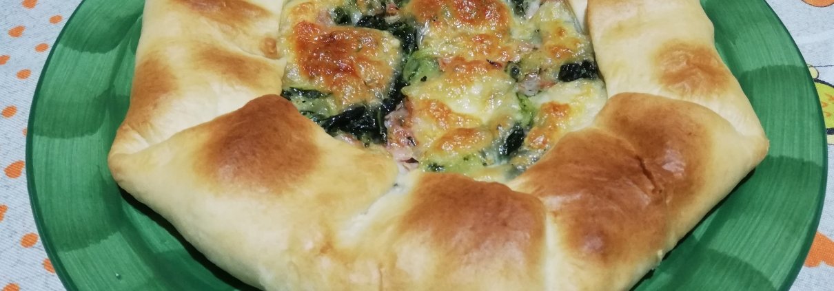 Torta salata con cavolo cinese e prosciutto cotto
