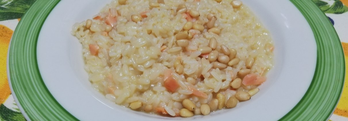 Risotto salmone e pinoli