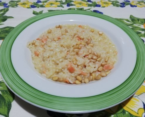 Risotto salmone e pinoli