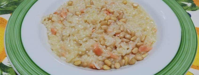 Risotto salmone e pinoli