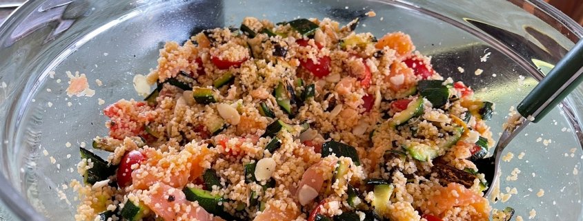 Cous cous con zucchine salmone e pomodorini di Alfredo e Stefano