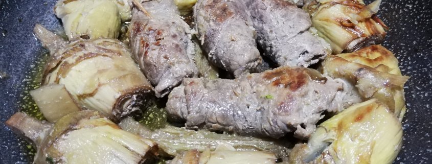 Involtini di carne ai carciofi