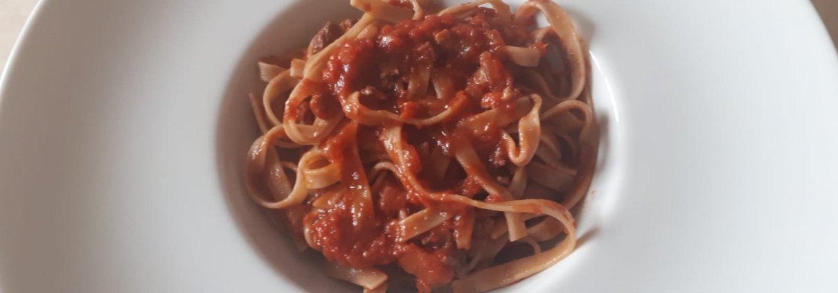 Fettuccine integrali con ragù di anatra di Sonia