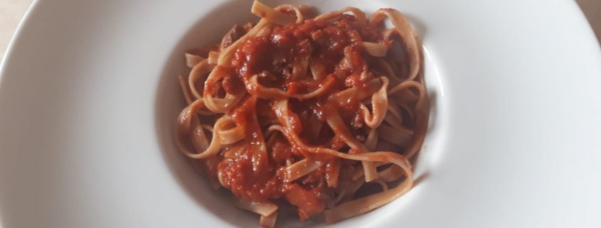 Fettuccine integrali con ragù di anatra di Sonia