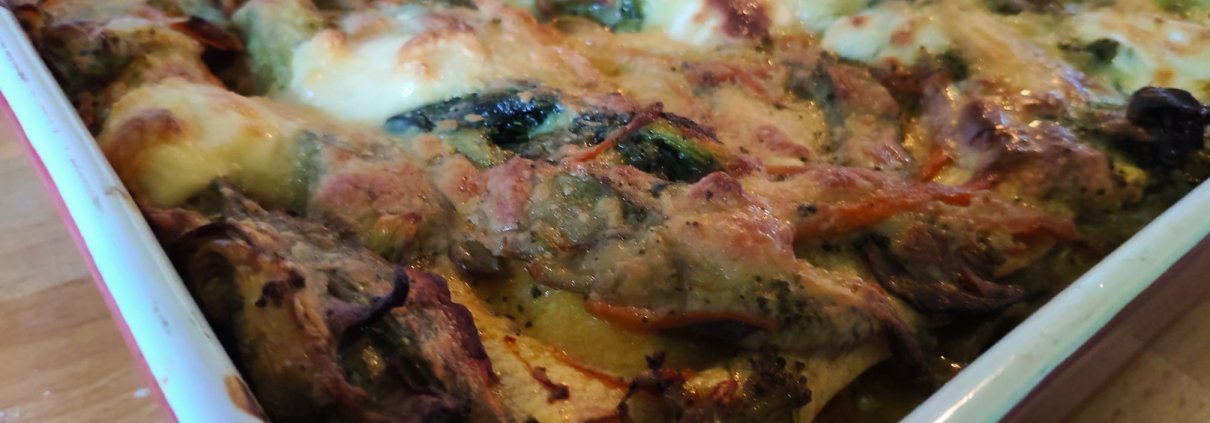 Lasagna in bianco con verdure senza glutine e lattosio