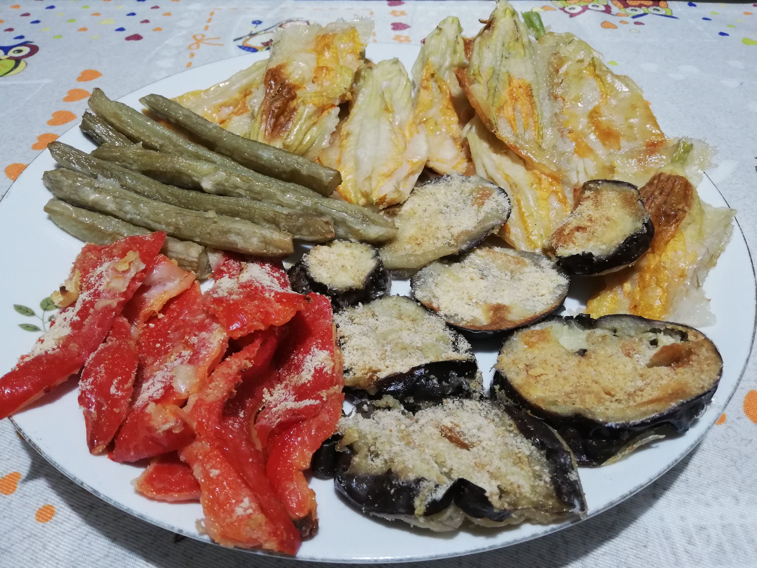 Contorno misto pastellato al forno