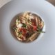 Mafalde con coda di rospo, asparagi e pomodorini gialli e rossi