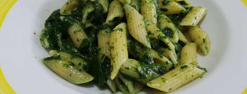 Pennette alla crema di spinaci