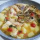 Filetti di baccalà con patate e carciofi