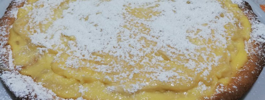 Crostata con crema di mandorle e crema pasticcera