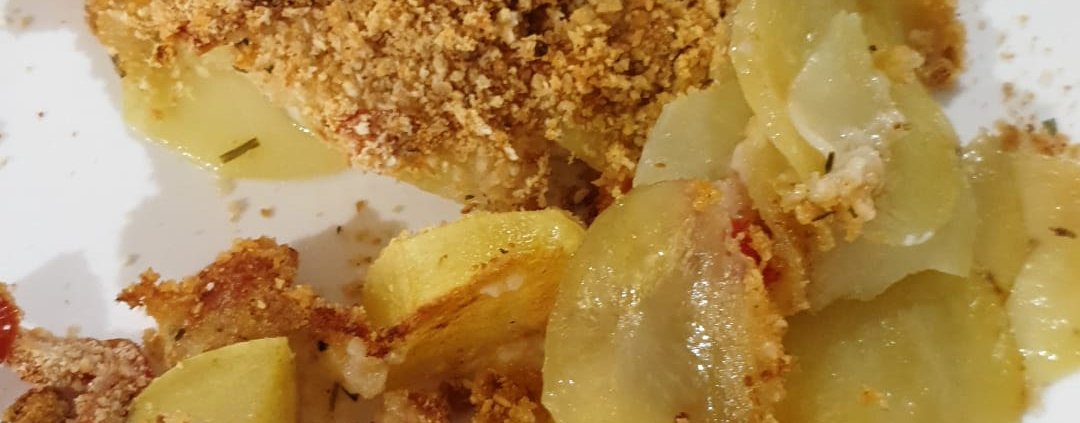 Cuori di Merluzzo al forno sul letto di patate
