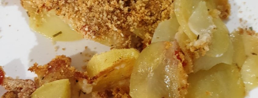 Cuori di Merluzzo al forno sul letto di patate